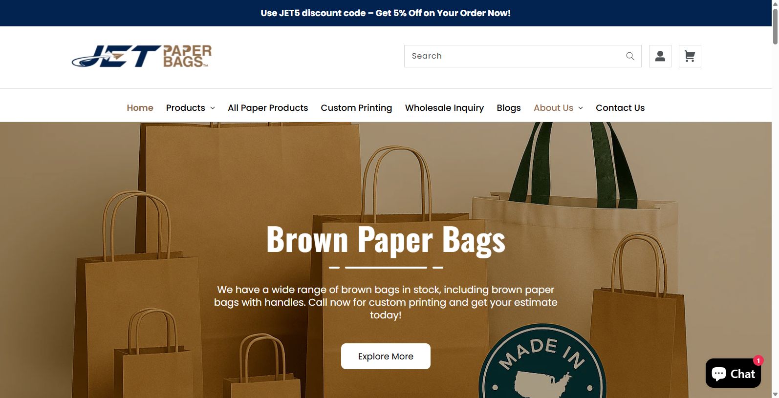 JET PAPER BAGS: Your Custom Paper Bags Wholesale Partner