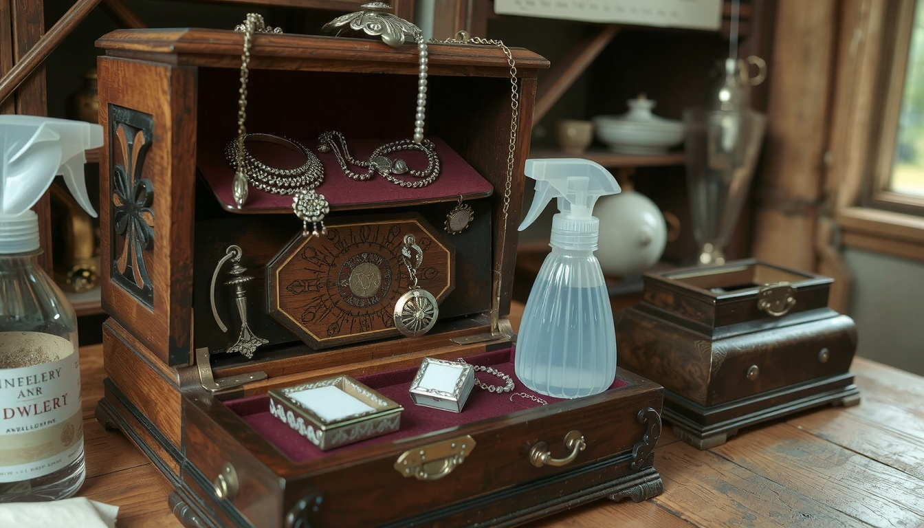 how to clean antique jewelry box