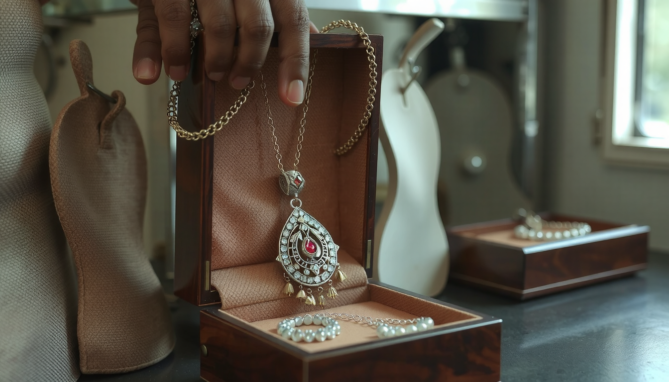 how to put necklace in jewelry box