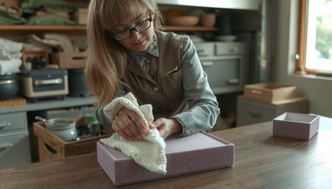 how to clean felt jewelry box