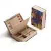 Premium luxury book-shaped portable jewelry travel case with custom logo branding and foam insert