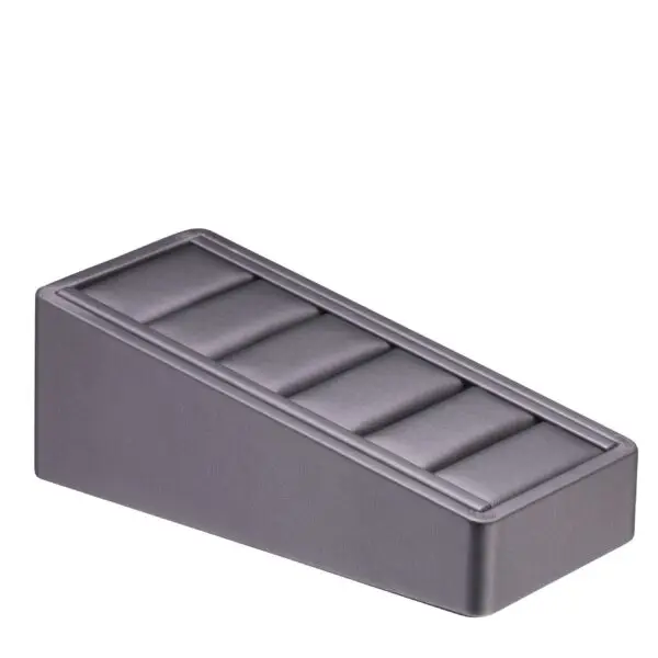 Leatherette 5-slot bangle display stand with cushioned inserts for jewelry retail packaging and brand presentation