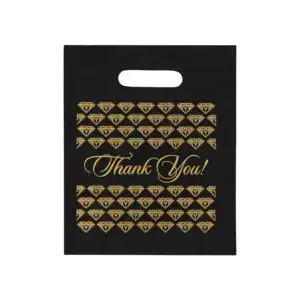 Black u0026amp; Gold Branded Thank You Pouch – Custom Jewelry Gift Bag (9u0022×11u0022)