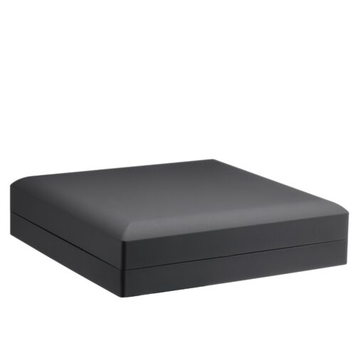 Black LED-Illuminated Large Necklace Box – Custom OEM Black LED-illuminated luxury necklace box with custom branding and padded jewelry insert