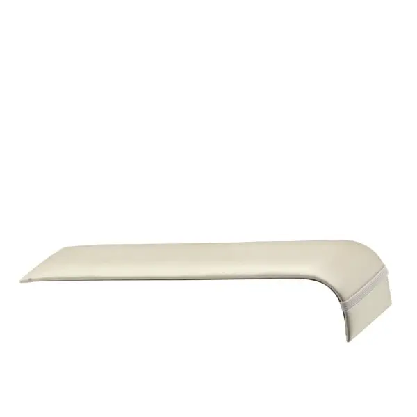 Linea bracelet display ramp in custom wood with branded base, protective padding and tiered jewelry presentation design