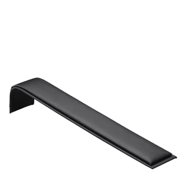 Custom leatherette tiered bracelet display ramp with embossed branding for retail jewelry showcasing