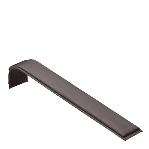 Custom leatherette tiered bracelet display ramp with embossed branding for retail jewelry showcasing