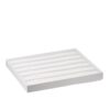 Leatherette 6-slot stackable bracelet tray with custom logo branding, lightweight jewelry organizer for retail packaging