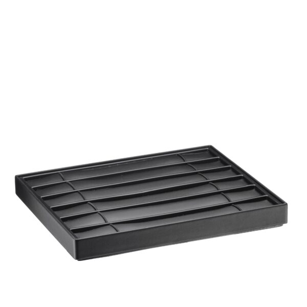 Leatherette 6-slot stackable bracelet tray with custom logo branding, lightweight jewelry organizer for retail packaging