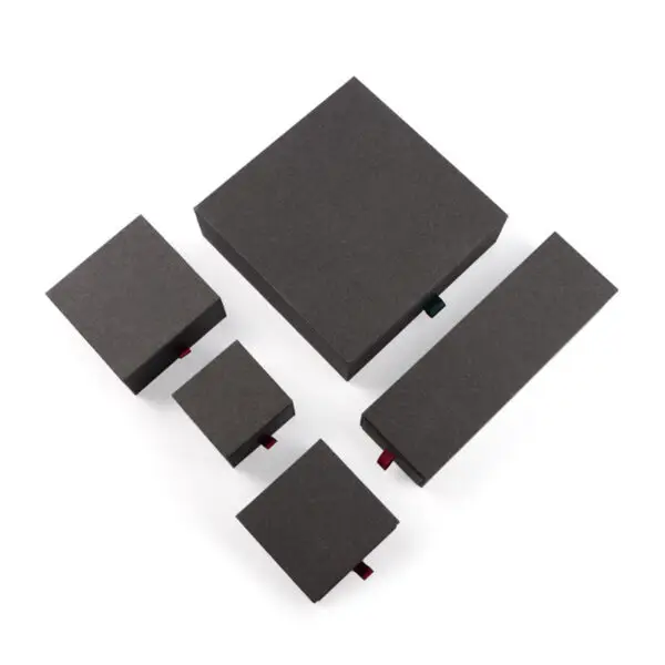 Custom Cardboard Drawer Ring Boxes | Wholesale Jewelry Packaging Custom cardboard drawer ring boxes with embossed logo and velvet interior, wholesale jewelry packaging