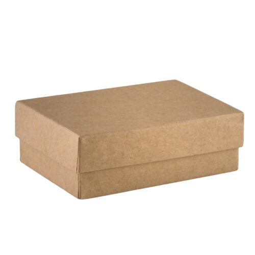 Custom cardboard earring box with cotton padding and branded logo panel