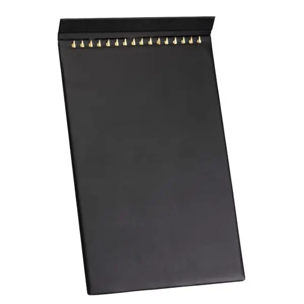 Leatherette Long Chain Display Board with Easel Stand - 16 Chains, Custom Logo Premium leatherette chain display board with 16 slots and integrated easel stand, custom-branded for jewelry retail