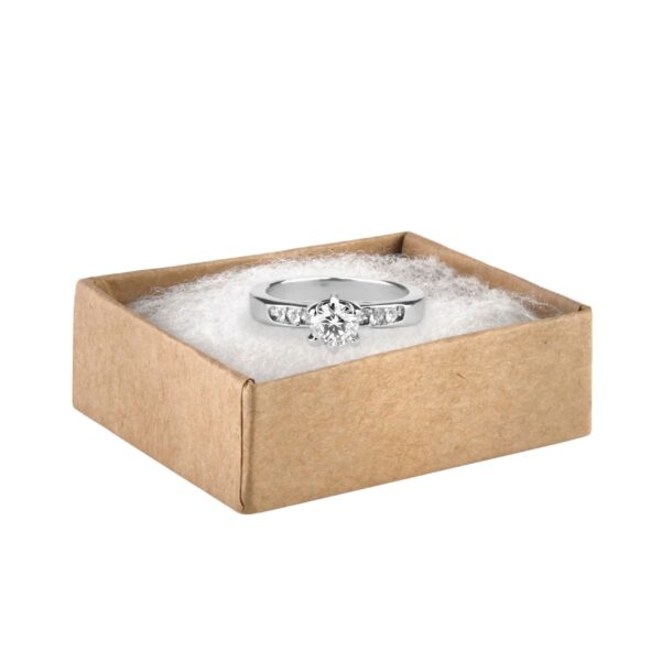 Cardboard Cotton-Filled Ring Box with Custom Branding Cardboard cotton-filled ring box with custom logo branding and luxury packaging design