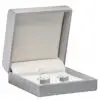 Premium custom weave texture rigid cufflink box with contemporary design, fully customizable logo branding and interior inserts for jewelry retail packaging