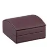 Dome Leatherette Earring Box with T-Bar Insert and Outer Gift Box Dome-shaped leatherette earring box with T-bar holder and outer gift box with ribbon bow