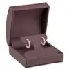 Dome Leatherette Earring Box with T-Bar Insert and Outer Gift Box Dome-shaped leatherette earring box with T-bar holder and outer gift box with ribbon bow