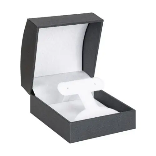 Premium dome-top earring display box with T-bar insert, custom jewelry packaging from On The Way