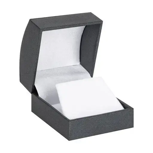 Custom domed earring box with personalized jewelry branding and logo printing options