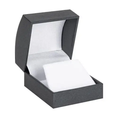 Custom domed earring box with personalized jewelry branding and logo printing options
