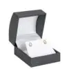 Custom domed earring box with personalized jewelry branding and logo printing options