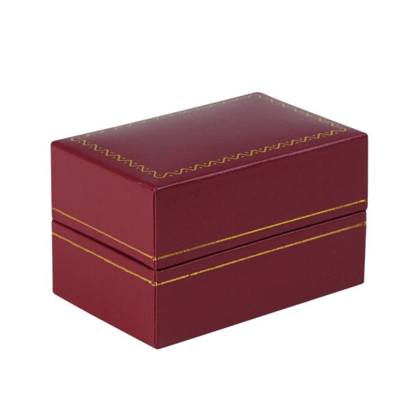 Luxury double ring box with vintage design, velvet interior, custom jewelry packaging