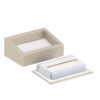 Linea double ring display stand in luxury finish with custom branding