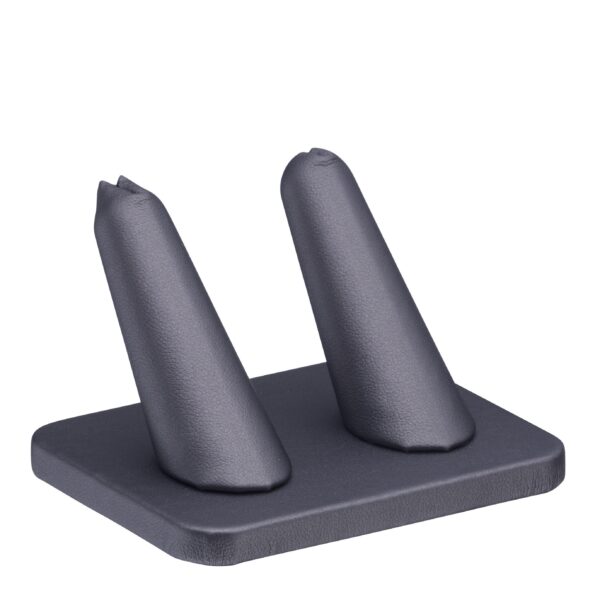 Leatherette double ring finger display stand with custom branding options