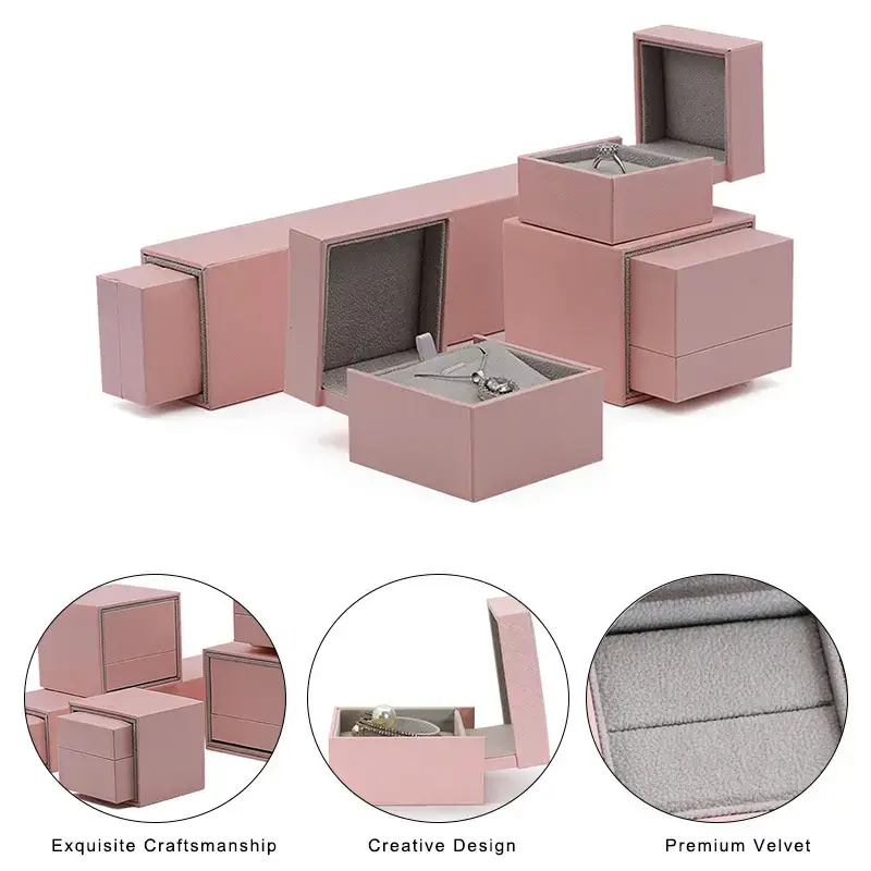 Custom rigid drawer-style earring jewelry box with velvet insert and gold foil logo — factory-direct OEM packaging