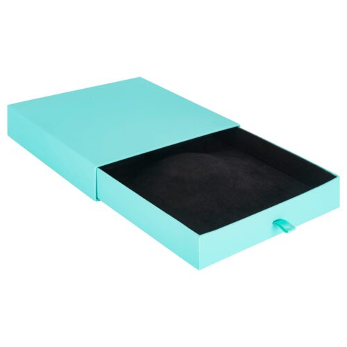 Custom cardboard drawer necklace box with sleek finish and removable drawer base