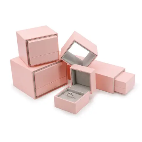 Custom-printed premium drawer-style rigid earring jewelry box with logo branding and luxury packaging design
