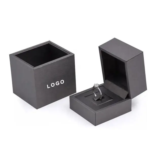 Custom-printed premium drawer-style rigid earring jewelry box with logo branding and luxury packaging design