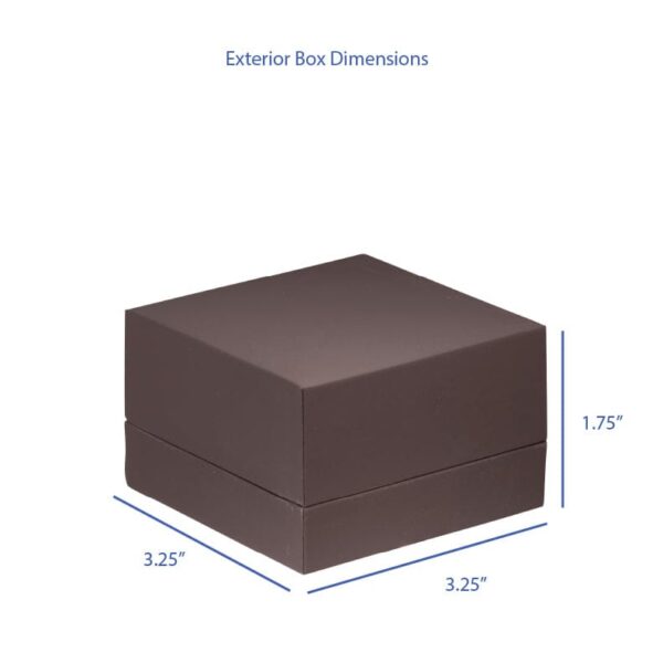 Soft touch dual ring box with coordinating protective sleeve, custom jewelry packaging