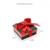 Striped Bow T-Bar Earring & Pendant Display Box - Custom Rigid Packaging Premium striped rigid earring box with bow T-bar display insert and custom branding options for jewelry retailers