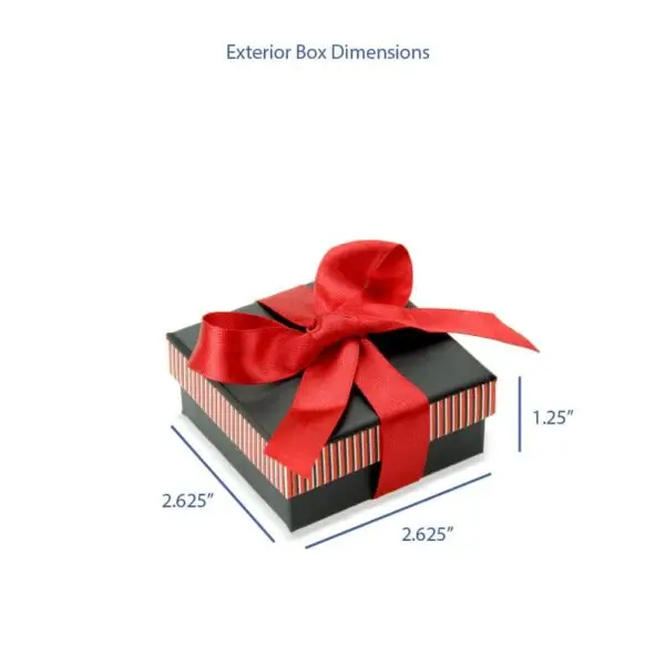 Striped Bow T-Bar Earring & Pendant Display Box - Custom Rigid Packaging Premium striped rigid earring box with bow T-bar display insert and custom branding options for jewelry retailers