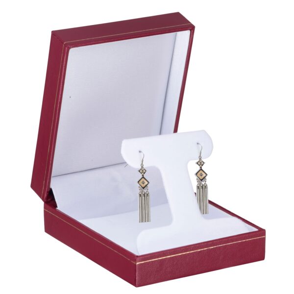 Premium custom long T-bar earring display box with luxury materials and full brand customization options
