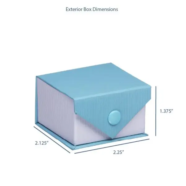 Custom ribbed paper snap earring box with embossed logo and foam insert for jewelry protection and premium unboxing