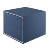 Soft-Touch Large Hoop Earring Box with Protective Sleeve – Custom Print Soft-touch hoop earring box with protective sleeve in black, showing interior foam display insert and branding
