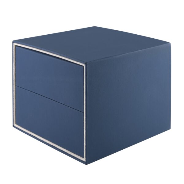 Soft-Touch Large Hoop Earring Box with Protective Sleeve – Custom Print Soft-touch hoop earring box with protective sleeve in black, showing interior foam display insert and branding