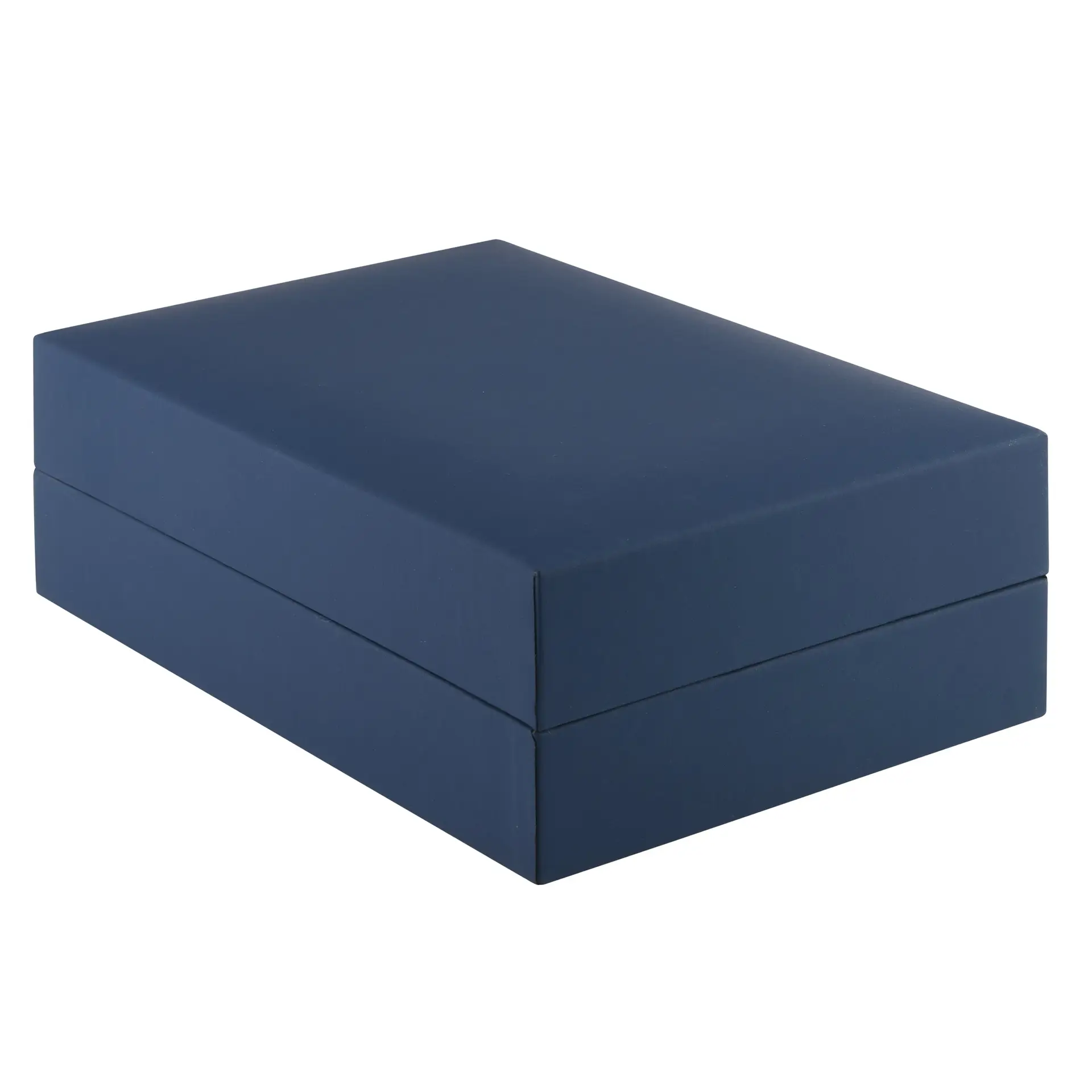 Soft touch long T-style earring box with protective removable sleeve, custom branded jewelry packaging