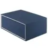 Soft touch long T-style earring box with protective removable sleeve, custom branded jewelry packaging