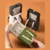 Custom rigid paper earring box with handle, showing branding, foam insert, and premium packaging design for jewelry retailers