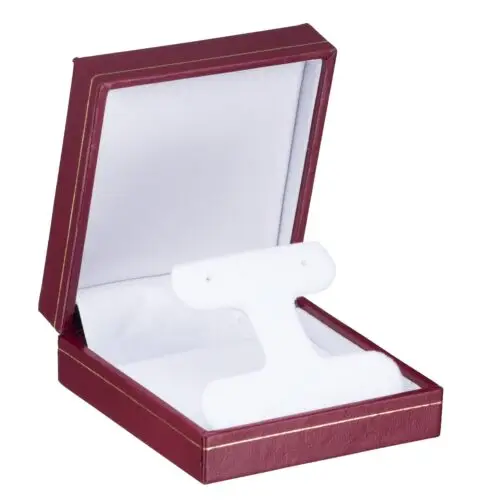 Custom vintage-style T-bar earring display box with removable insert and soft velvet lining