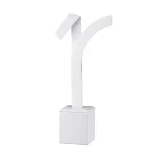 Custom leatherette earring display stand with organized hooks for retail jewelry presentation