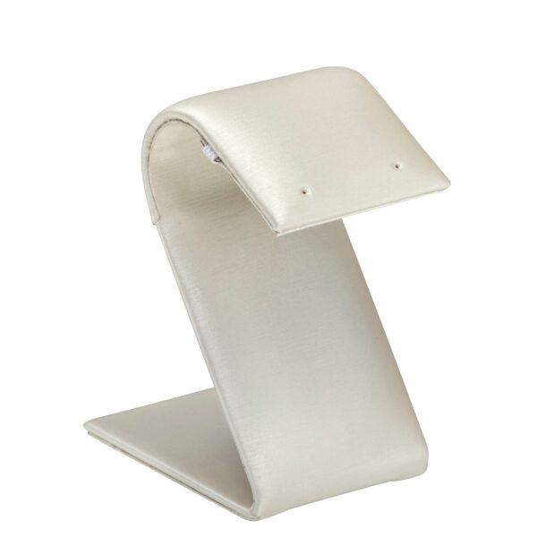 Premium arc fold-over earring display stand with custom branding, ideal for jewelry retail packaging