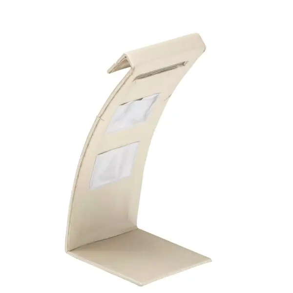 Large foldover earring and pendant display stand for retail jewelry packaging with custom branding