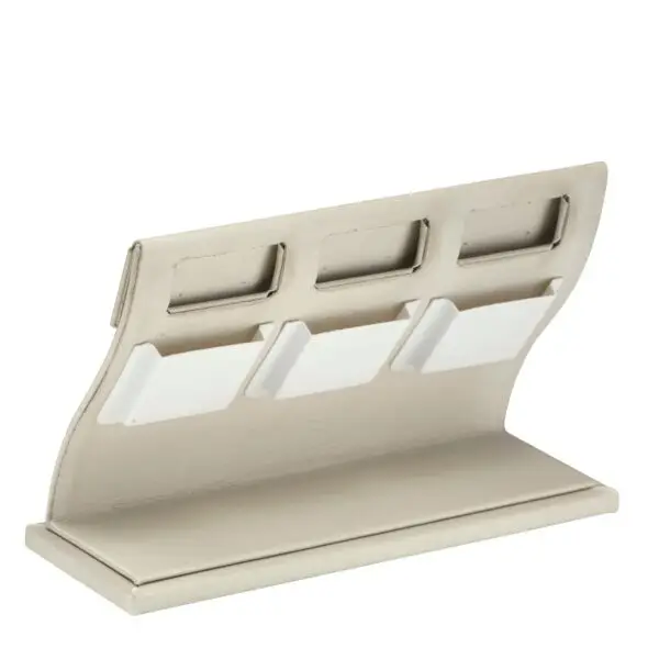 Linea Multi-Earring Display Stand – Custom Wholesale Jewelry Display Multi-pocket earring and pendant display stand with custom velvet-lined pockets for retail jewelry display