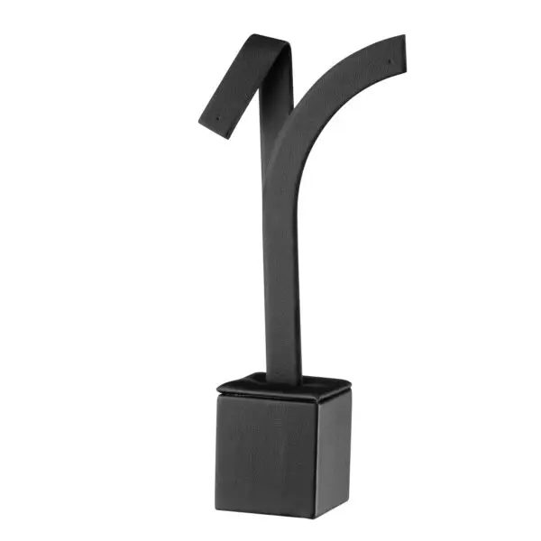 Custom leatherette earring display stand with organized hooks for retail jewelry presentation