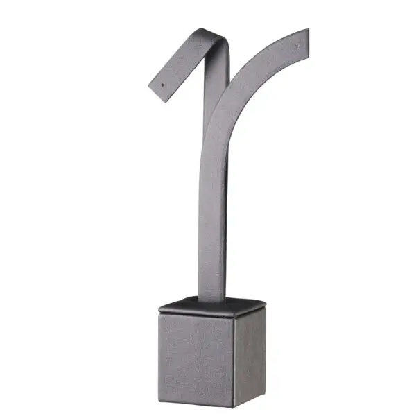 Custom leatherette earring display stand with organized hooks for retail jewelry presentation