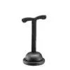 Leatherette T-shaped earring display stand with curved design for jewelry retail and brand packaging