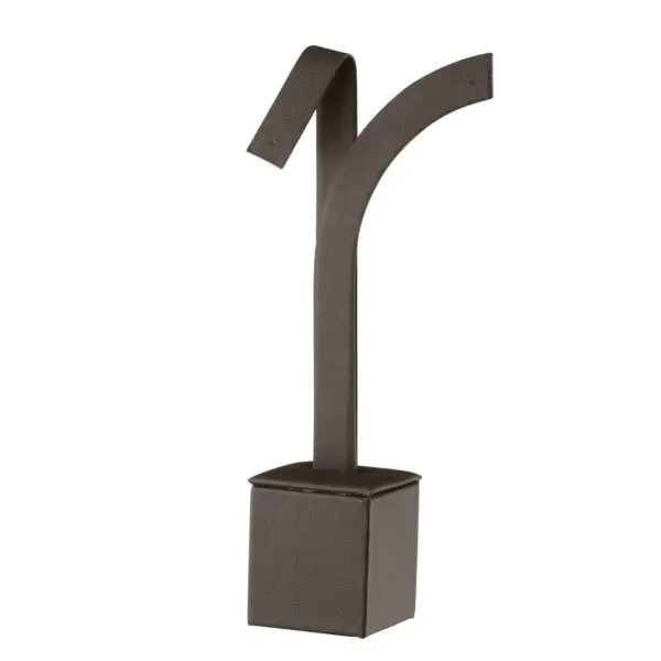 Custom leatherette earring display stand with organized hooks for retail jewelry presentation